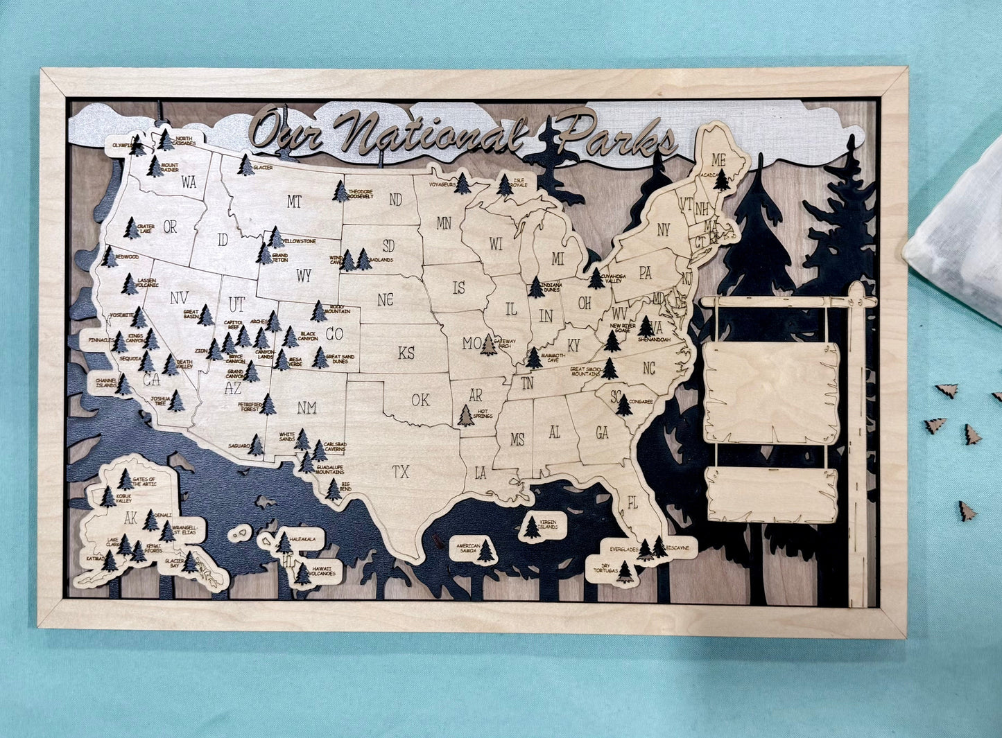 National Parks Map, Personalized *Small Size* 9” x 14”