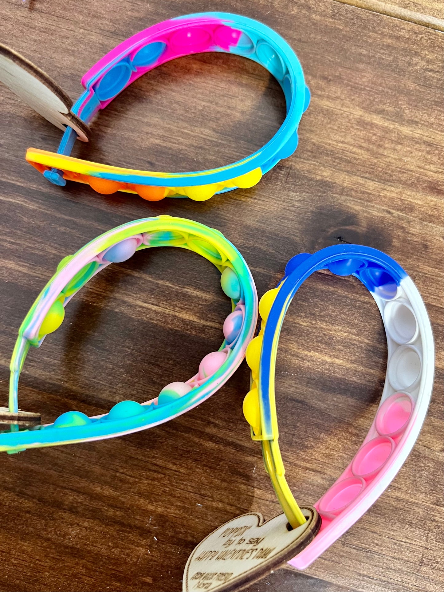 Valentine's Day Pop It Bracelets, Class set of 30