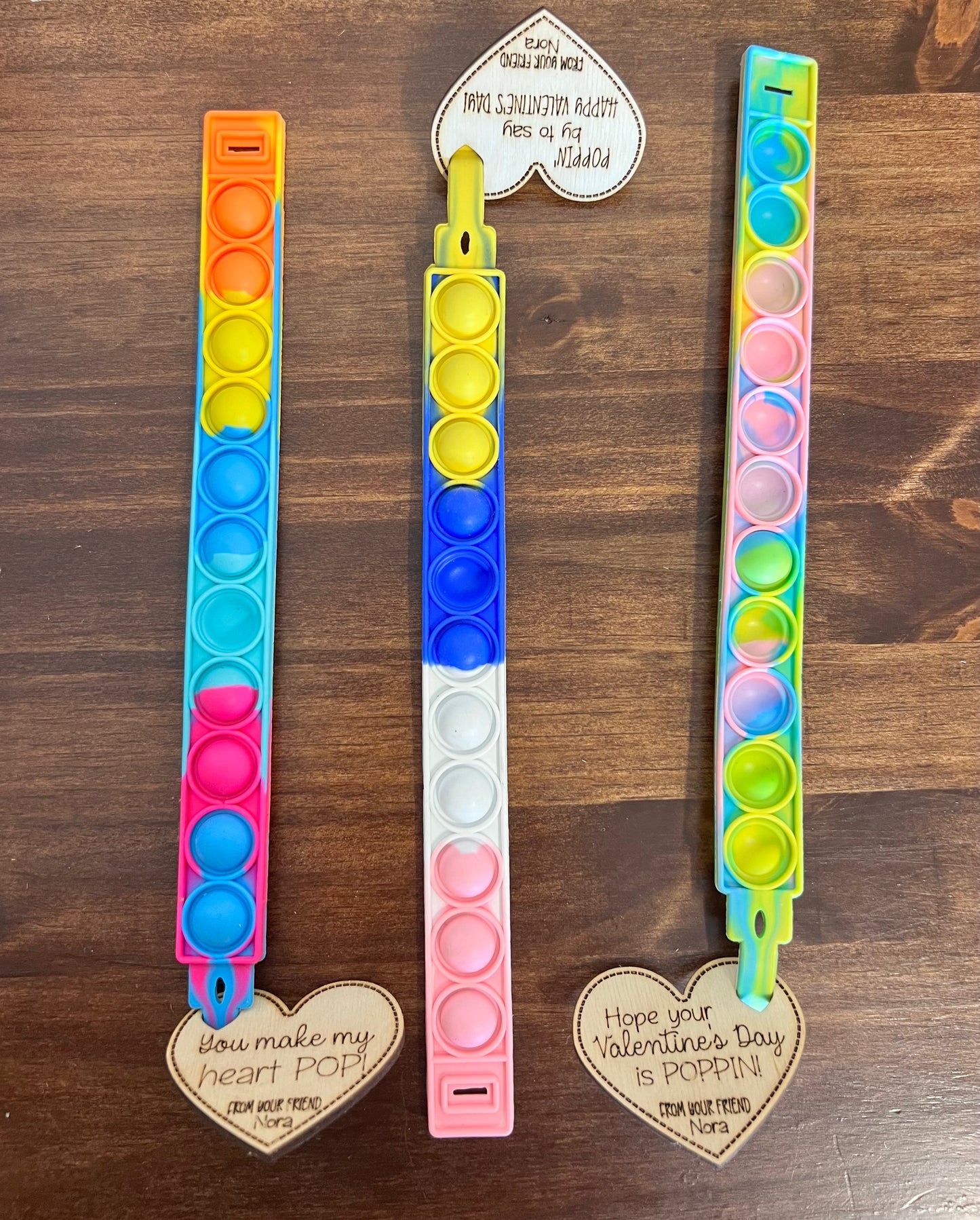 Valentine's Day Pop It Bracelets, Class set of 30