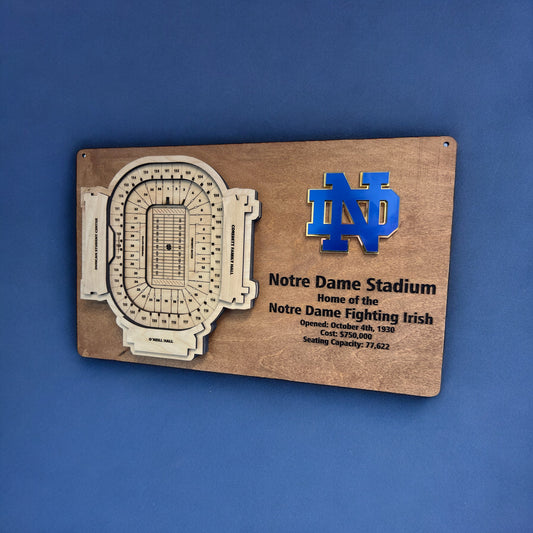 Notre Dame Stadium/Notre Dame Fighting Irish Layered Wooden Display 3d Art