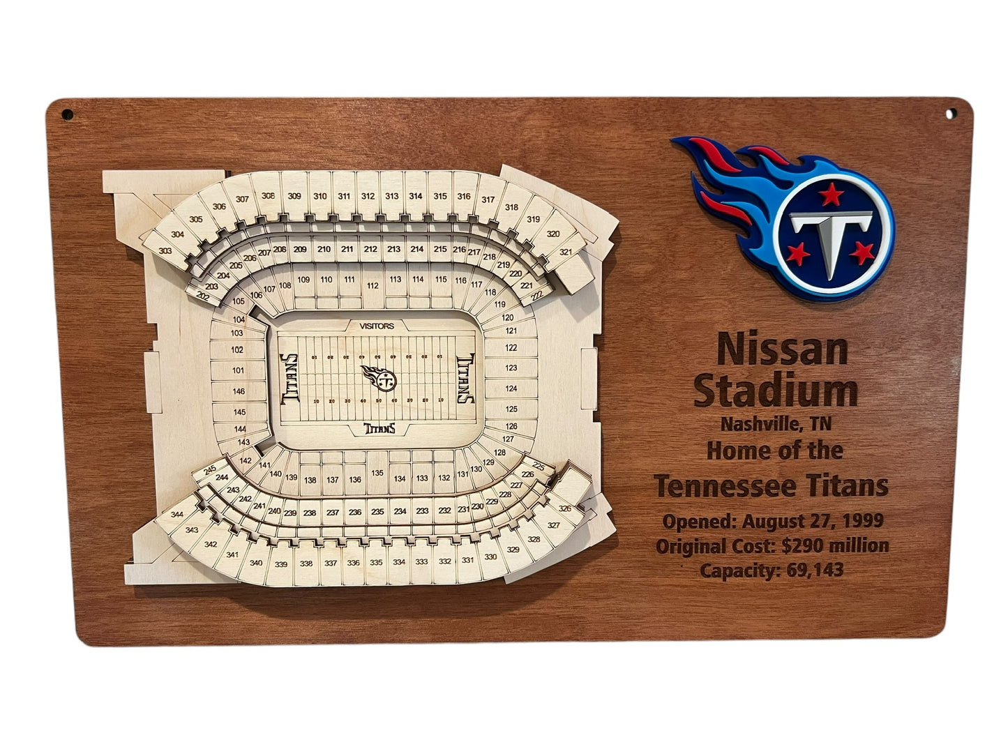 Nissan Stadium, Tennessee Titans  Football Stadium 3D Display Art