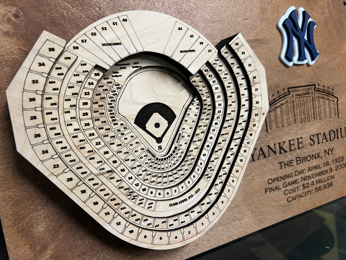 Old Yankee Stadium/New York Yankees  - 3D Baseball Art for Ultimate Fan Decor, MLB Memorabilia, Man Cave Centerpiece