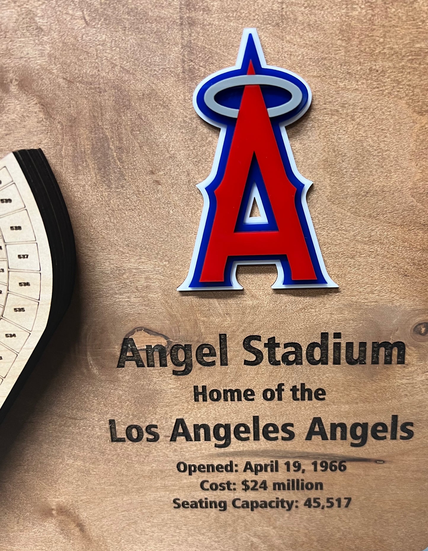 Los Angeles Angels Layered Angel Stadium Display - 3D Baseball Art for Ultimate Fan Decor, MLB Memorabilia, Man Cave Centerpiece