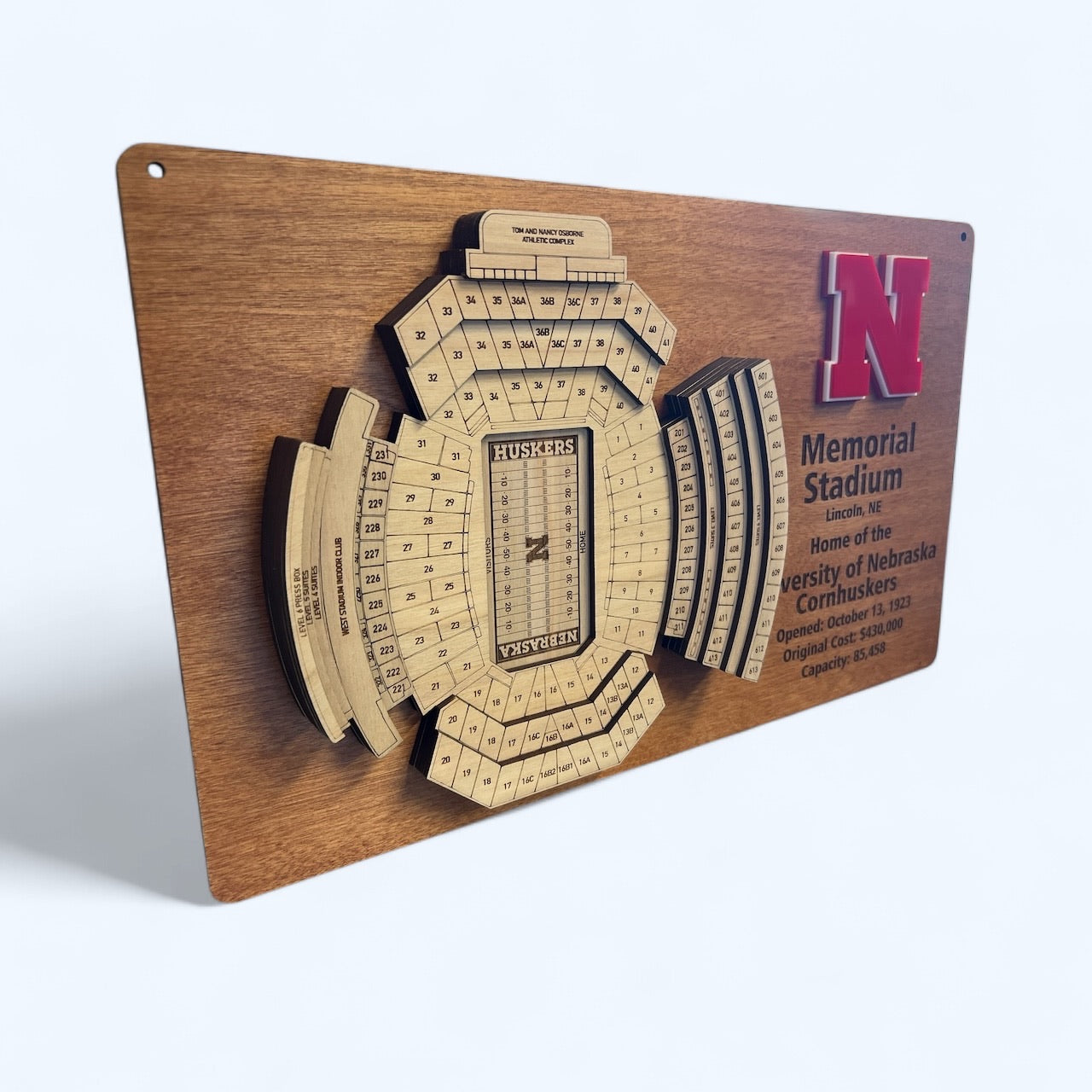 Memorial Stadium Nebraska Cornhuskers Football Stadium 3D Display Art