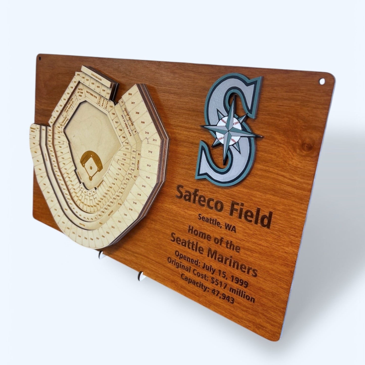 Safeco Field Layered Mariners Stadium Display - 3D Baseball Art for Ultimate Fan Decor, MLB Memorabilia, Man Cave Centerpiece