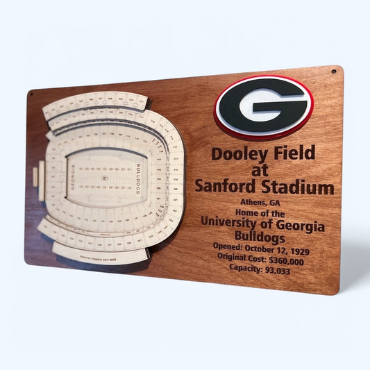 Dooley Field at Sanford Stadium, Georgia Bulldogs Football Stadium 3D Display Art