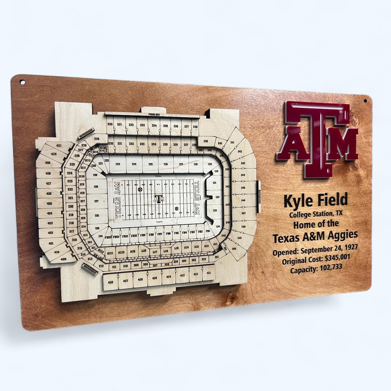 Kyle Stadium, Texas A&M Aggies Football Stadium 3D Display Art