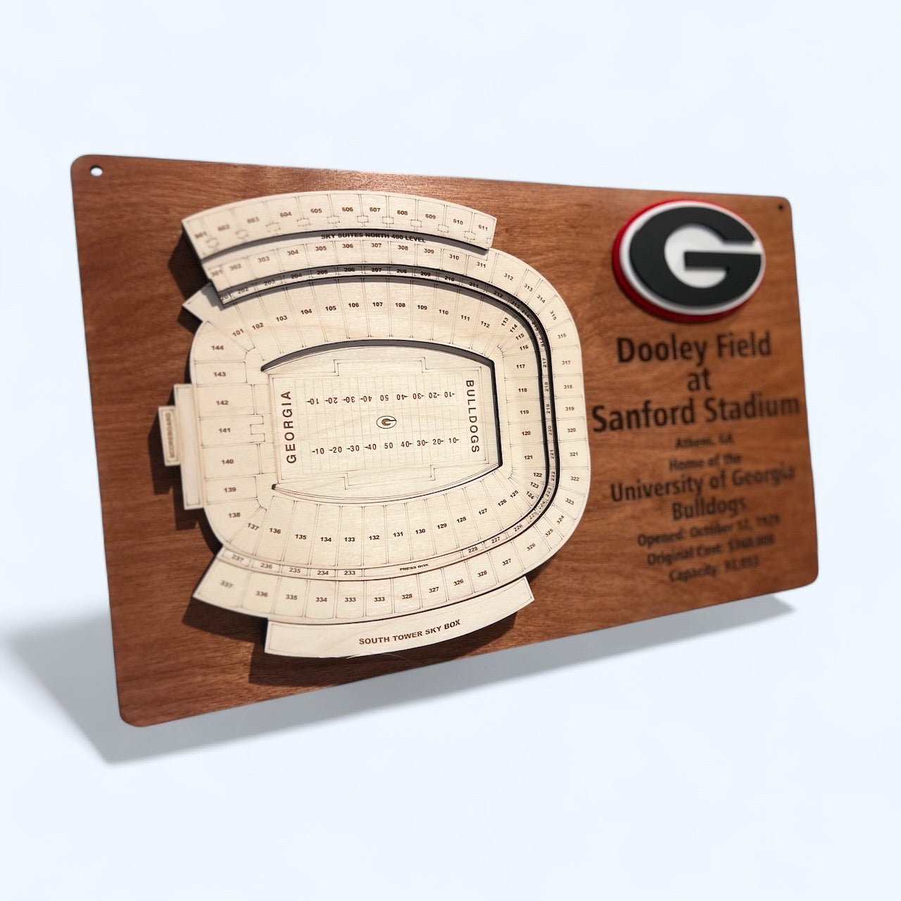 Dooley Field at Sanford Stadium, Georgia Bulldogs Football Stadium 3D Display Art