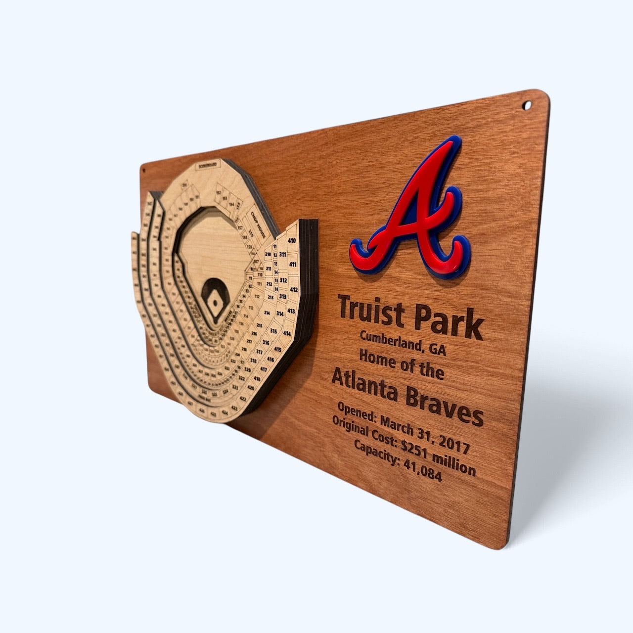 Trust Park Stadium Layered Atlanta Braves Stadium Display - 3D Baseball Art for Ultimate Fan Decor, MLB Memorabilia, Man Cave Centerpiece