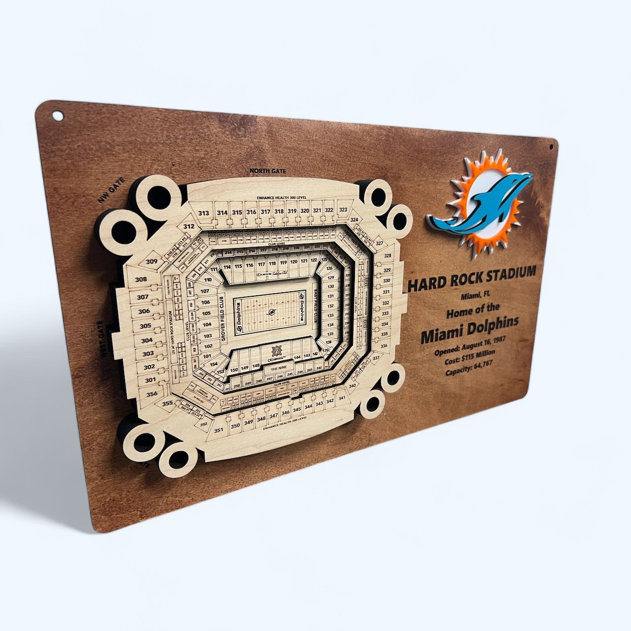 Hard Rock Stadium/Miami Dolphins 3D Display Art