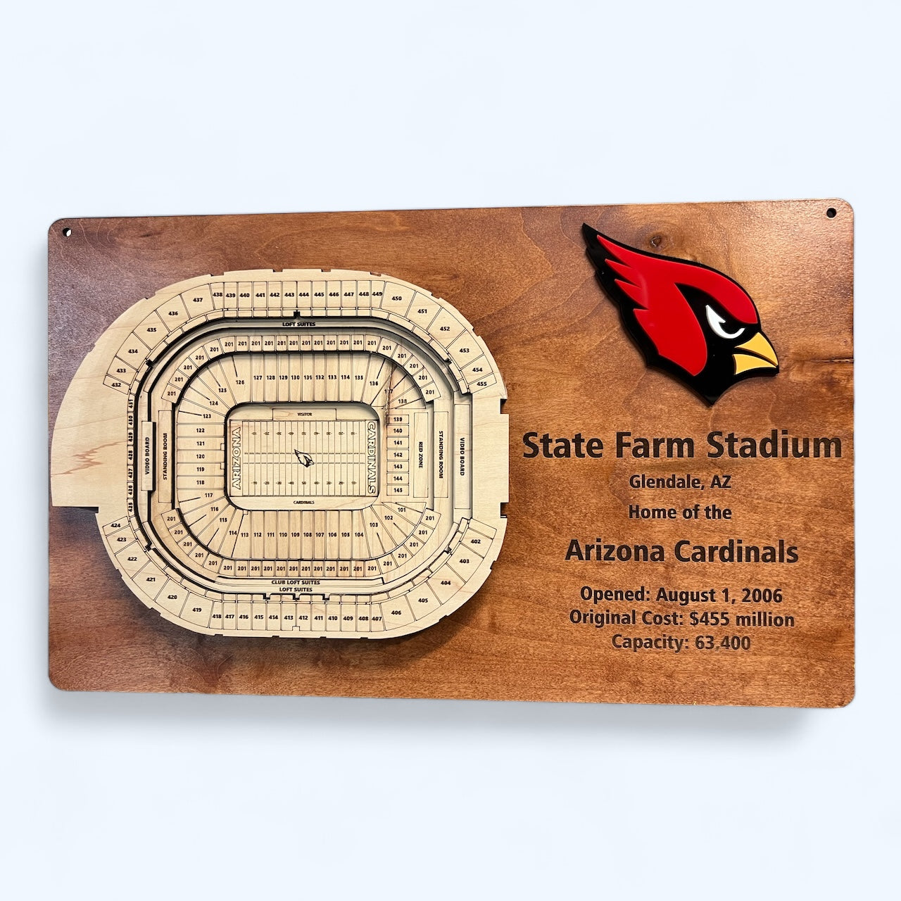 State Farm Stadium/Arizona Cardinals 3D Display Art