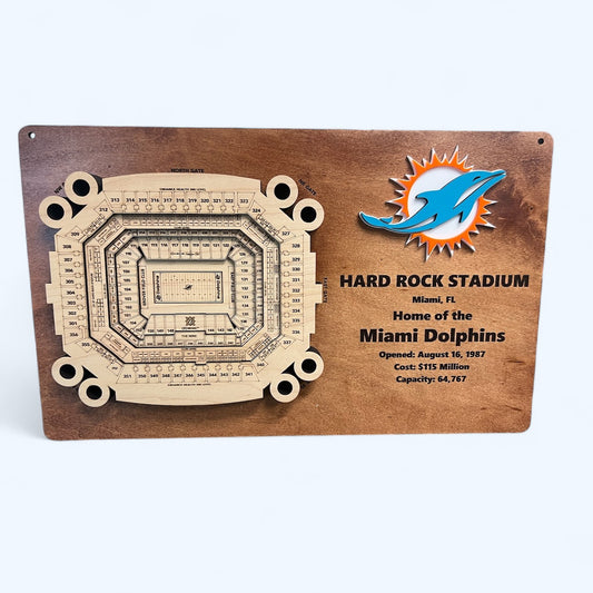 Hard Rock Stadium/Miami Dolphins 3D Display Art