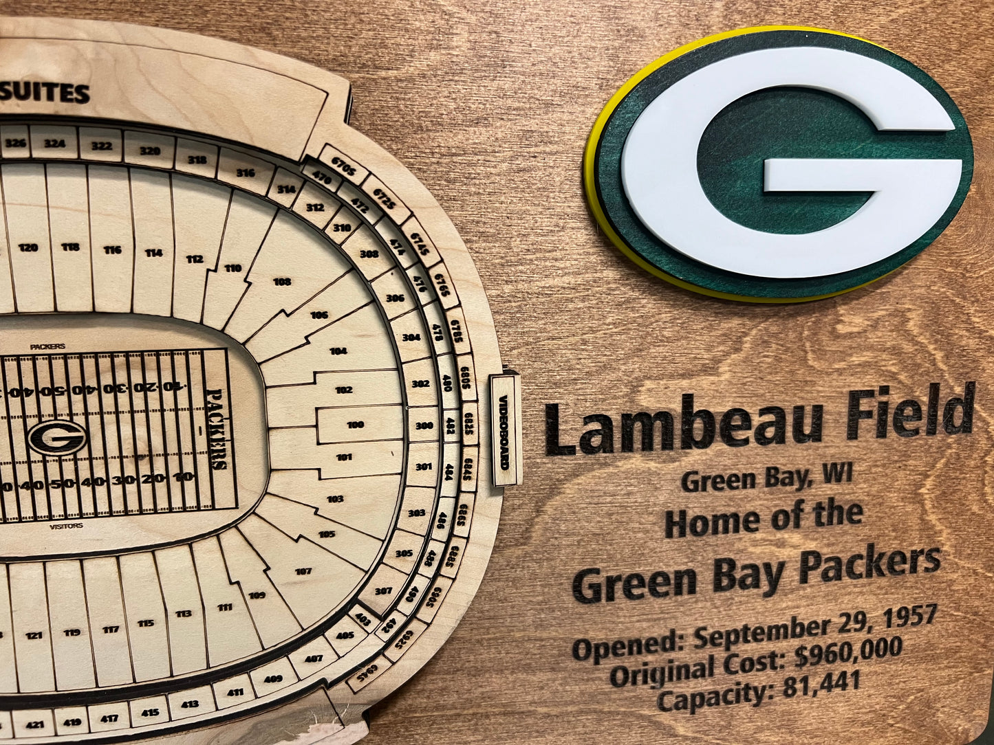 Lambeau Field/Greenbay Packers 3D Display Art