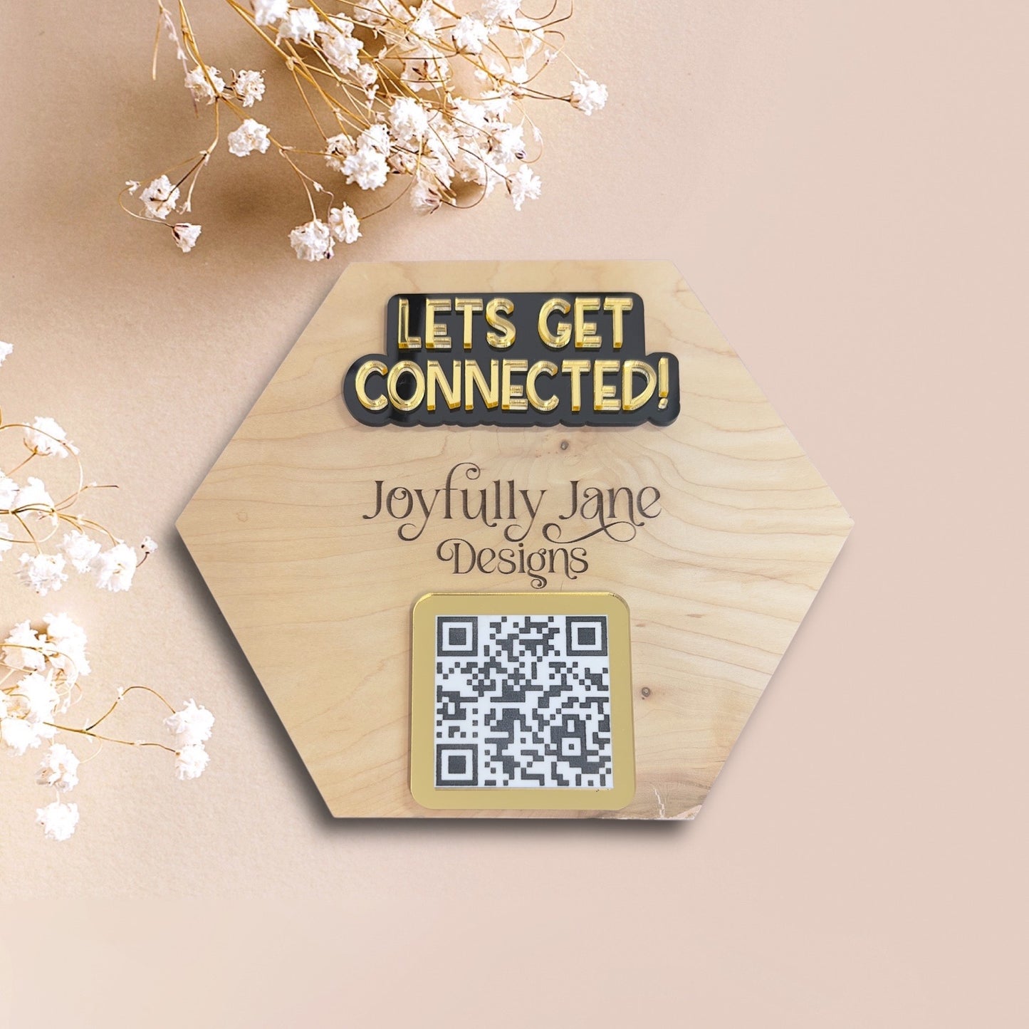 Custom QR Code Social Media Sign, Pop Up Sign, Let's Connect, Business Sign, Market Sign, Payment Sign