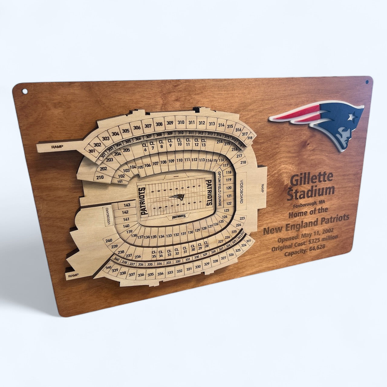 Gillette Stadium/New England Patriots 3D Display Art