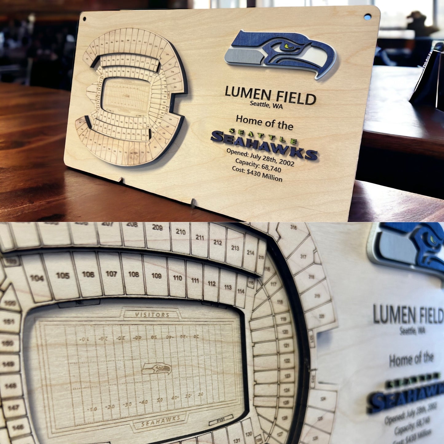 Lumen Field/Seattle Seahawks 3D Display Art