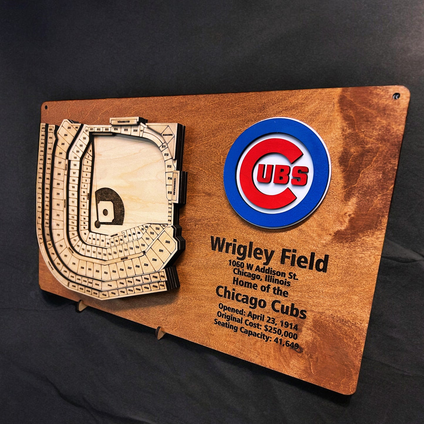 Chicago Cubs Layered Wrigley Field Display - 3D Baseball Art for Ultimate Fan Decor, MLB Memorabilia, Man Cave Centerpiece