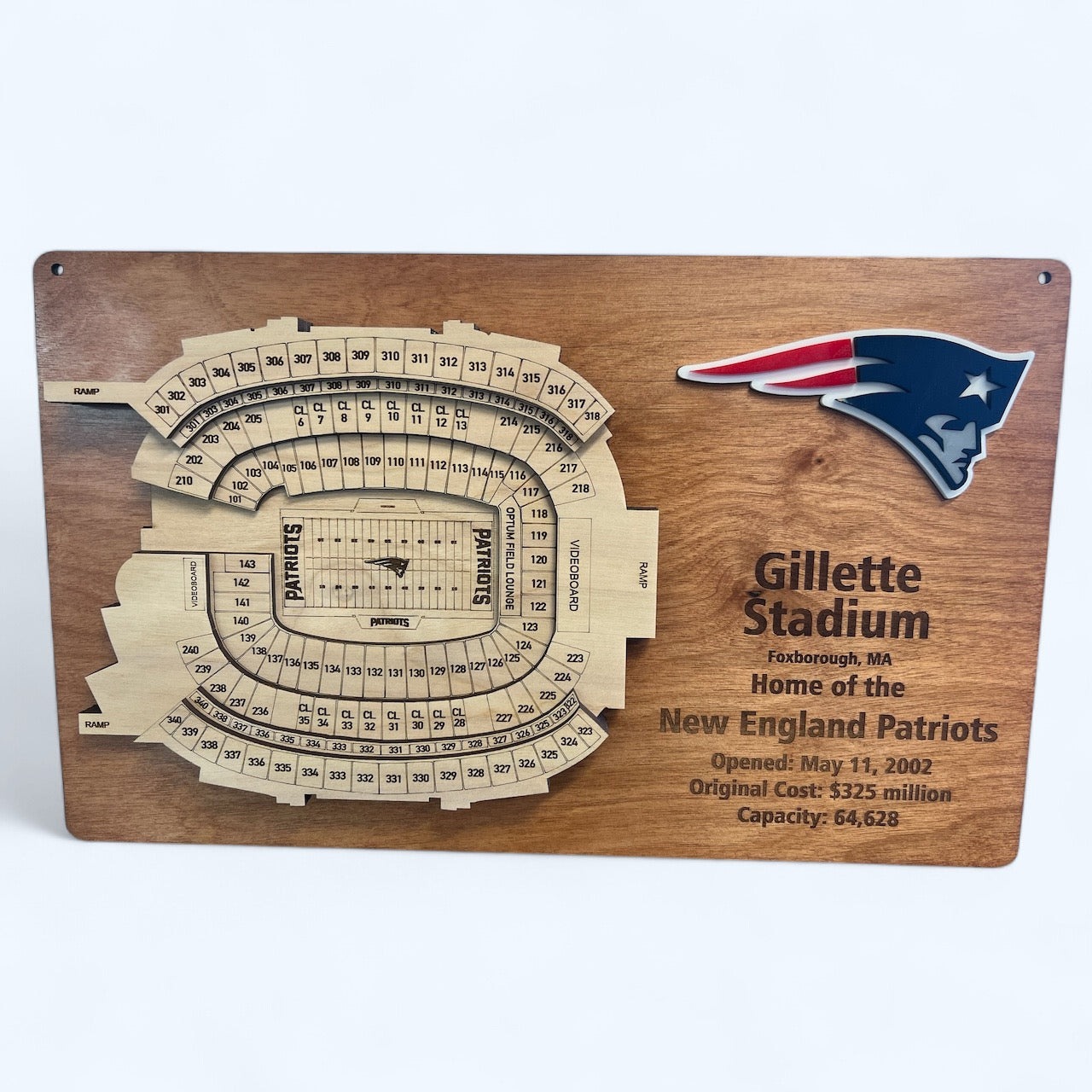 Gillette Stadium/New England Patriots 3D Display Art