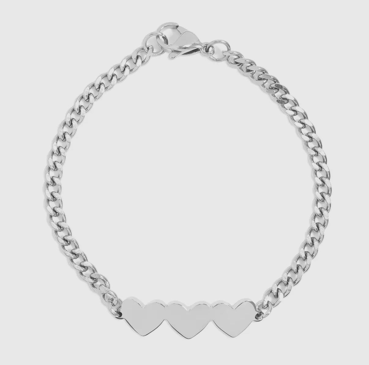 Personalized Three(3) Heart Bracelet