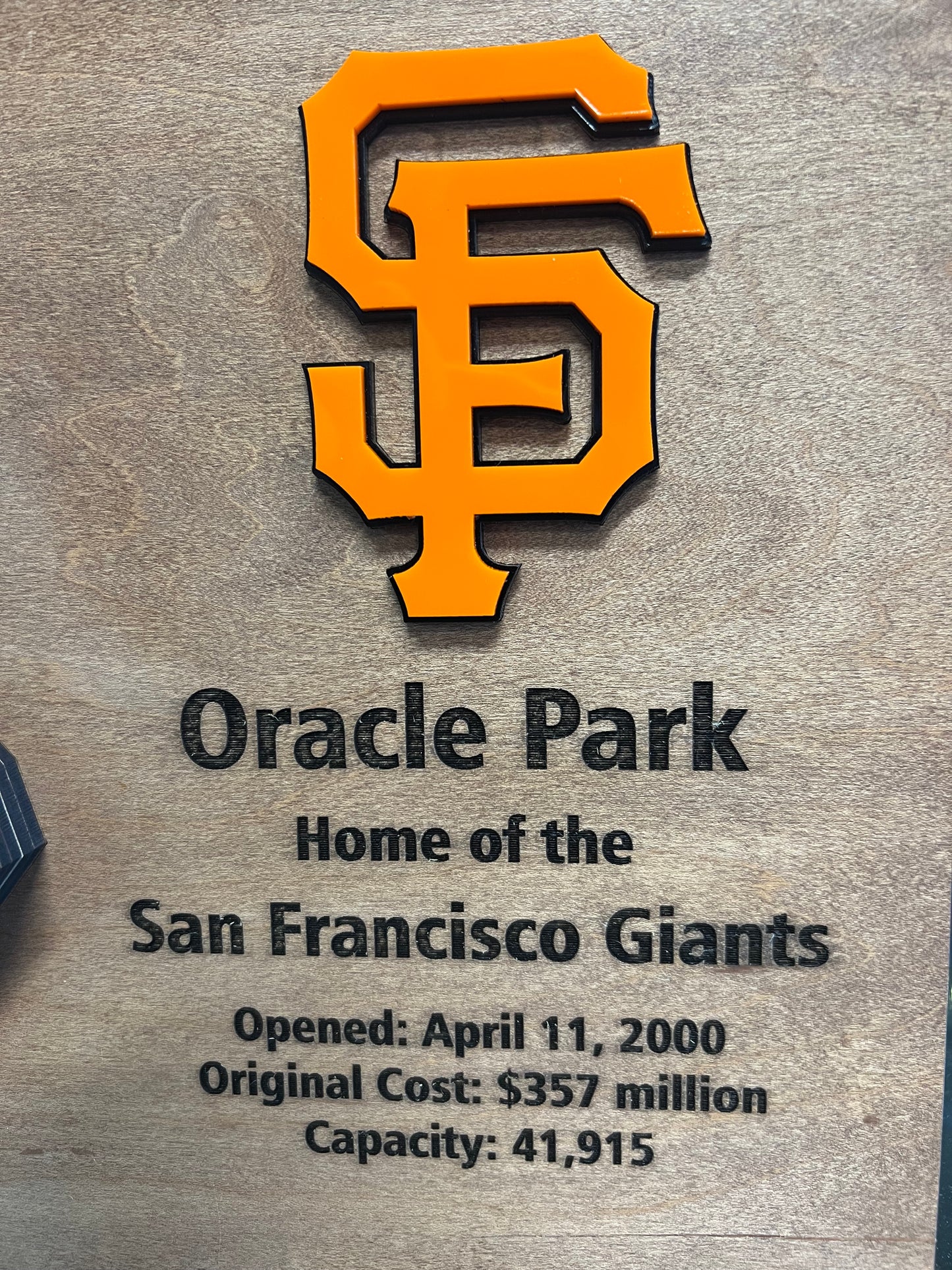 Oracle Park/San Francisco Giants 3D Display Art