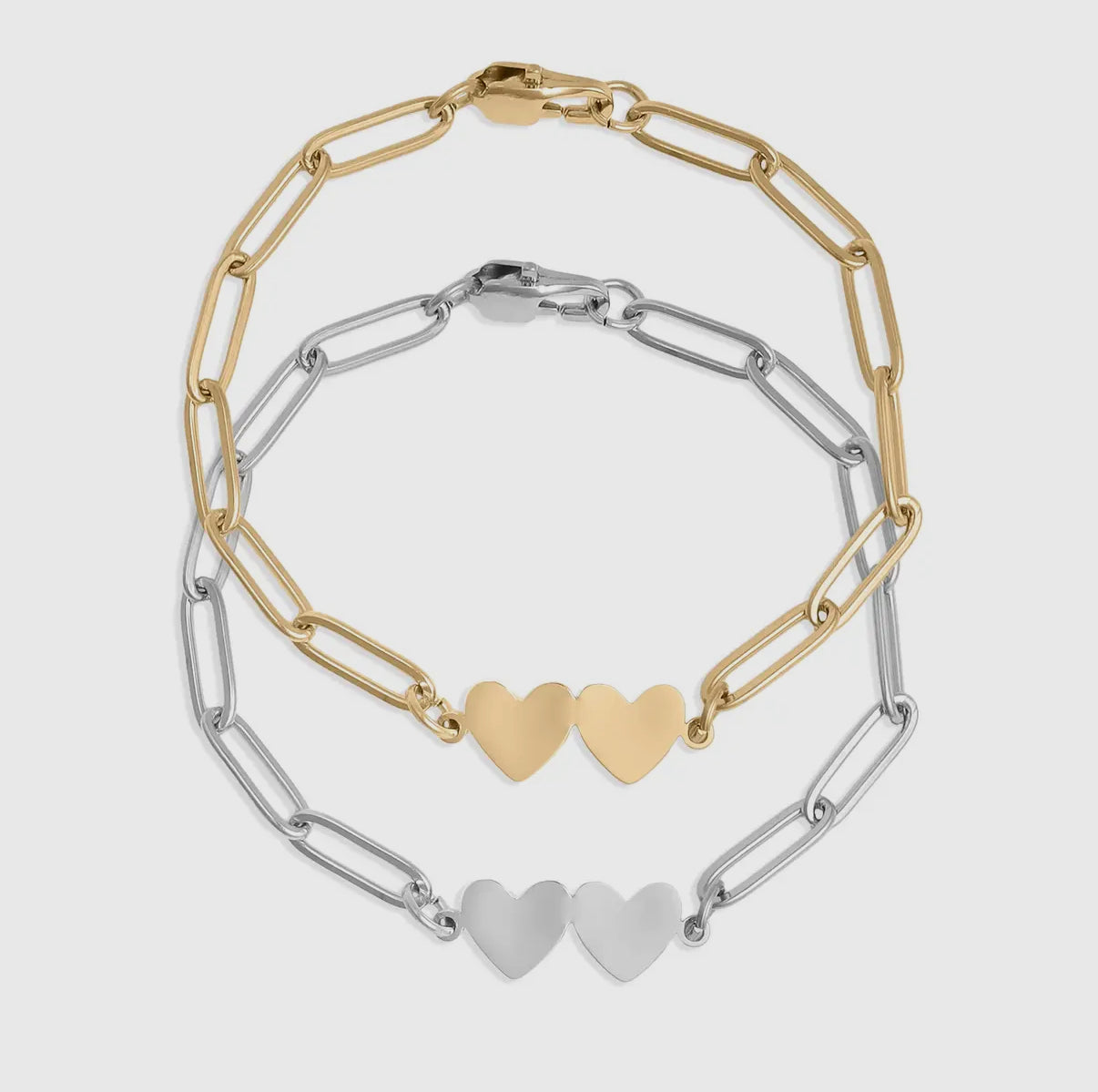 Personalized TWO(2) Heart Bracelet