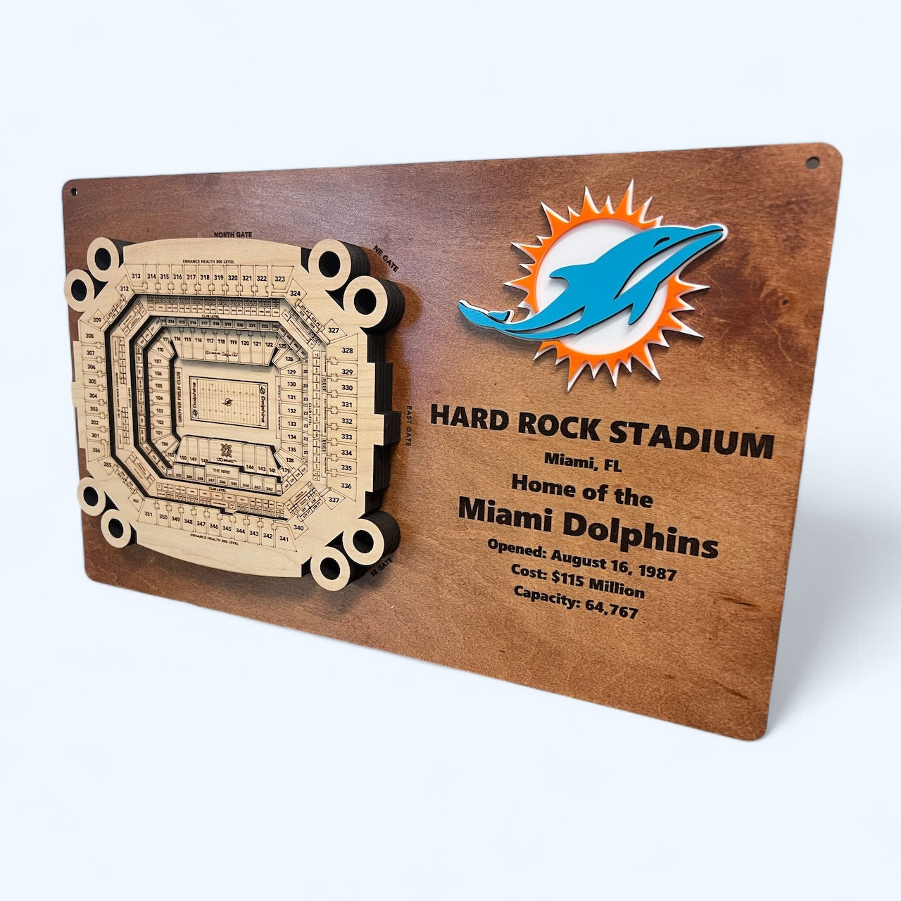 Hard Rock Stadium/Miami Dolphins 3D Display Art