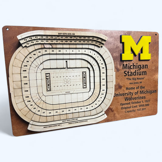 Michigan Stadium/Michigan Wolverines 3D Display Art