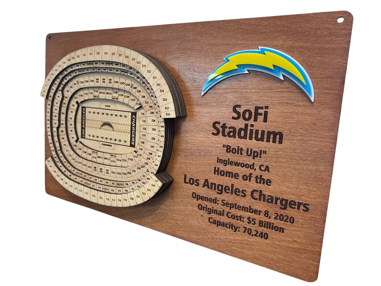 SOFI Stadium/L.A. Chargers 3D Display Art