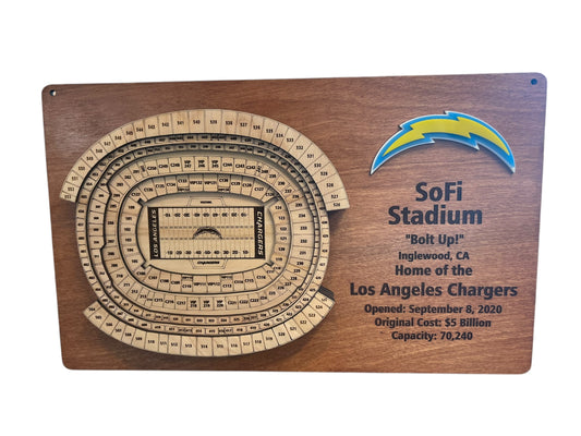 SOFI Stadium/L.A. Chargers 3D Display Art