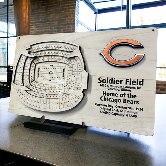 Solider Field/Chicago Bears 3D Display Art