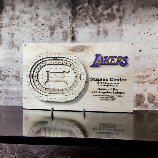 Staples Center Lakers Legacy: Wood Layered Display