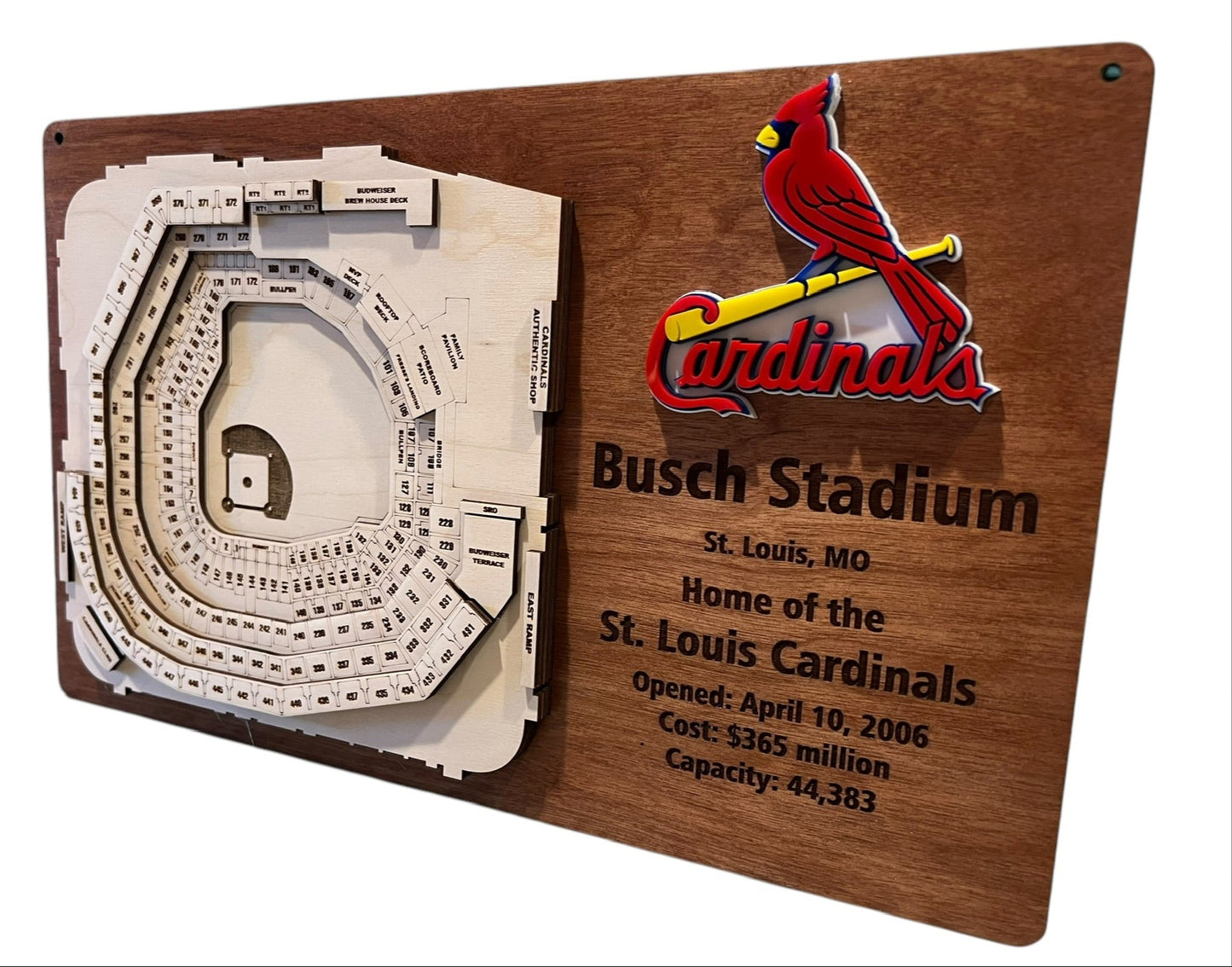 Busch Stadium Layered St. Louis Cardinals Stadium Display - 3D Baseball Art for Ultimate Fan Decor, MLB Memorabilia, Man Cave Centerpiece