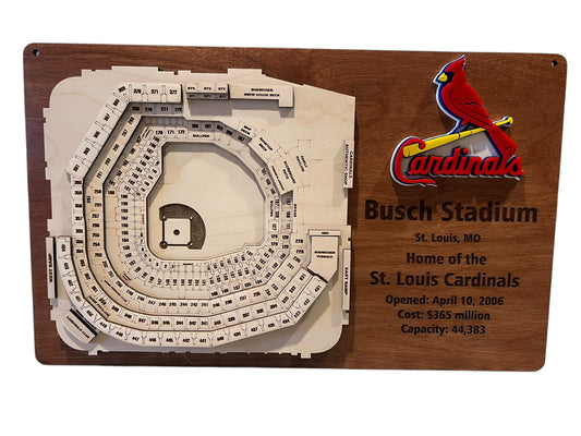 Busch Stadium Layered St. Louis Cardinals Stadium Display - 3D Baseball Art for Ultimate Fan Decor, MLB Memorabilia, Man Cave Centerpiece