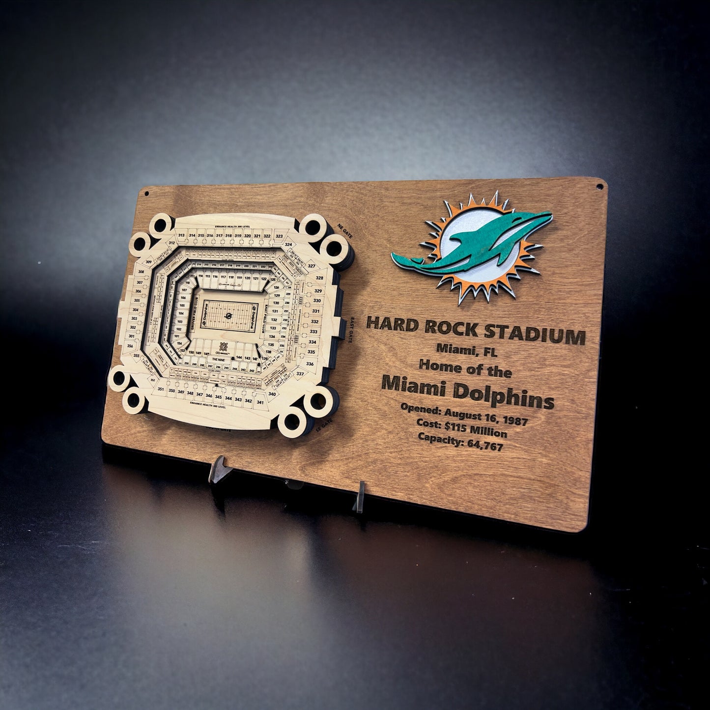 Hard Rock Stadium/Miami Dolphins 3D Display Art