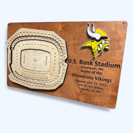 U.S. Bank Stadium/Minnesota Vikings 3D Display Art