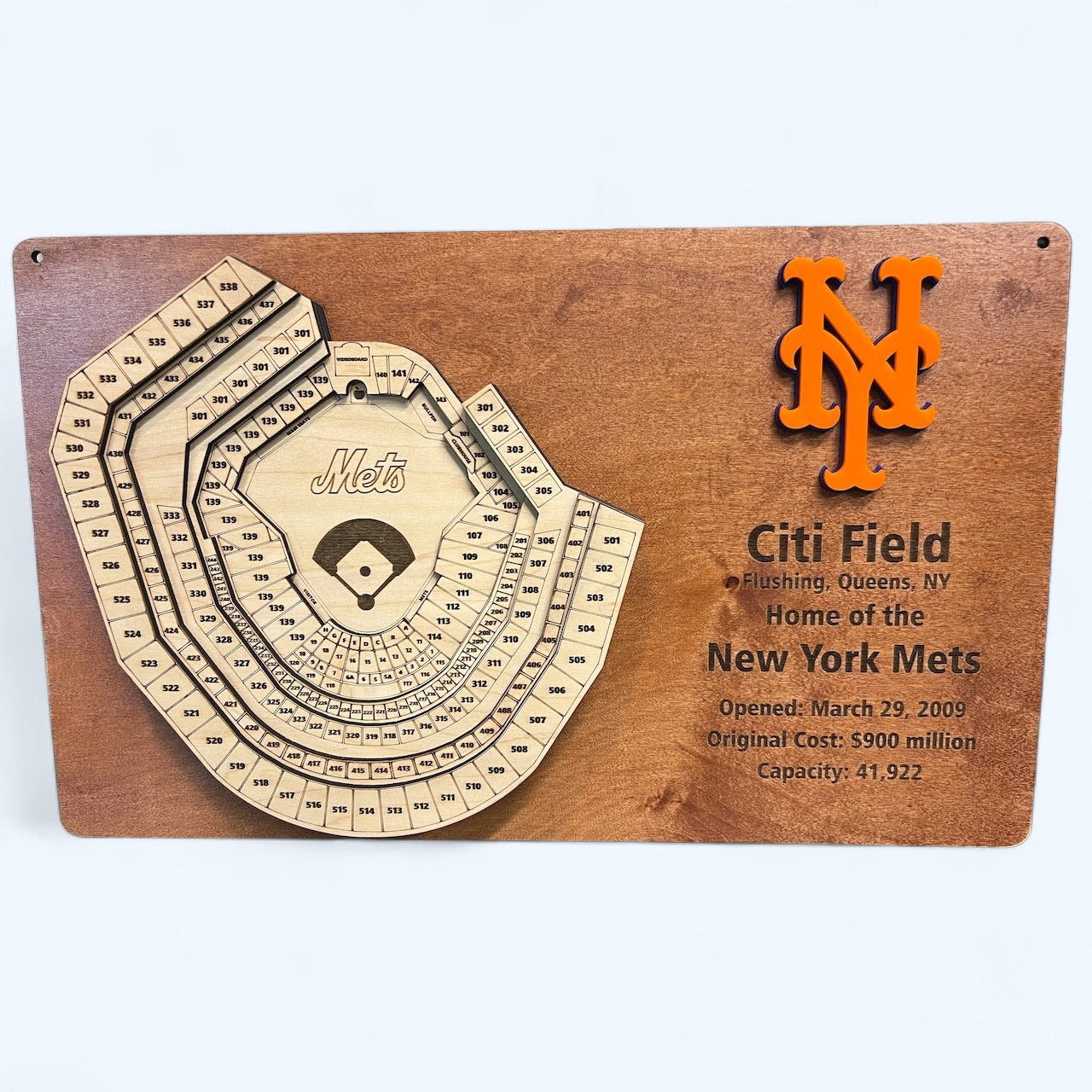 Shea Stadium Layered New York Mets Stadium Display - 3D Baseball Art for Ultimate Fan Decor, MLB Memorabilia, Man Cave Centerpiece