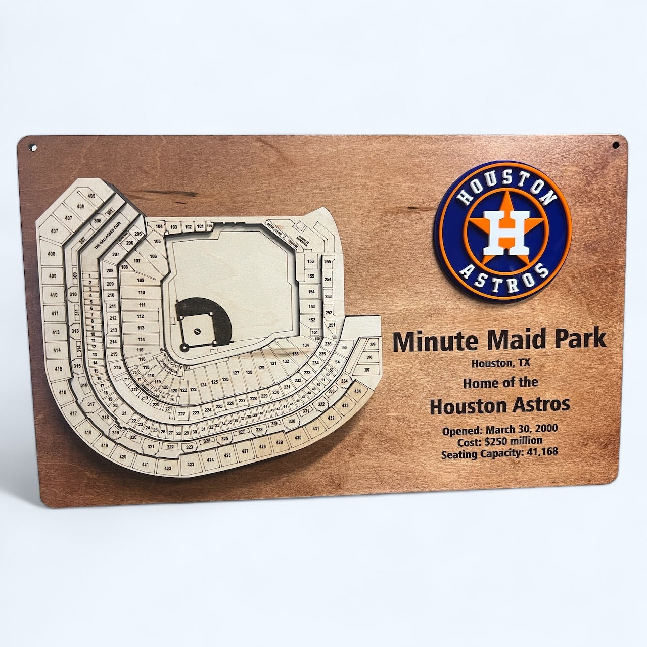 Minute Maid Park Stadium Layered Huston Astros Stadium Display - 3D Baseball Art for Ultimate Fan Decor, MLB Memorabilia, Man Cave Centerpiece