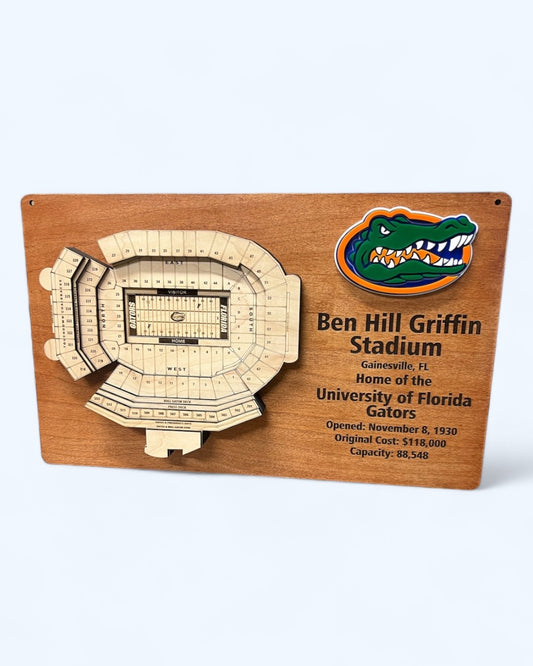 Ben Hill Stadium, University Florida Gators Football Team Stadium 3D Display Art