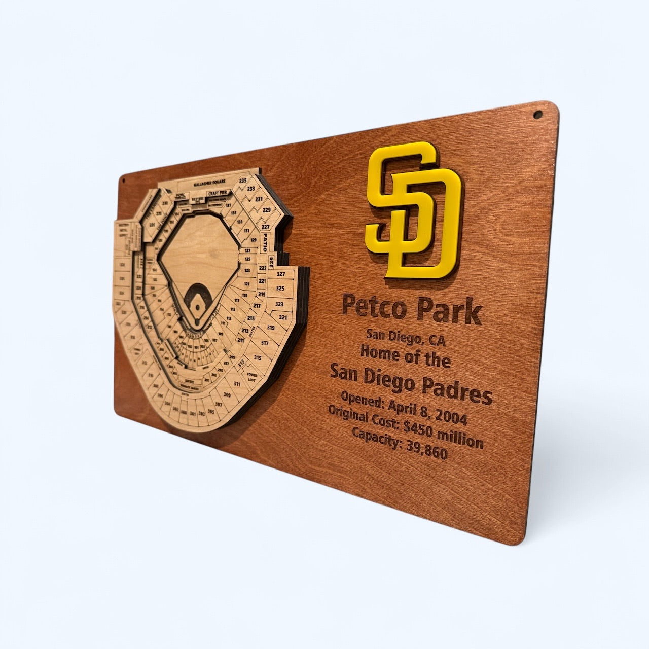 Petco Park Stadium Layered San Diego Padres Stadium Display - 3D Baseball Art for Ultimate Fan Decor, MLB Memorabilia, Man Cave Centerpiece