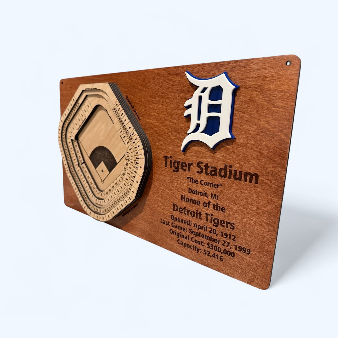 Detroit Tigers Layered Tiger Stadium Display - 3D Baseball Art for Ultimate Fan Decor, MLB Memorabilia, Man Cave Centerpiece