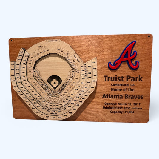 Trust Park Stadium Layered Atlanta Braves Stadium Display - 3D Baseball Art for Ultimate Fan Decor, MLB Memorabilia, Man Cave Centerpiece