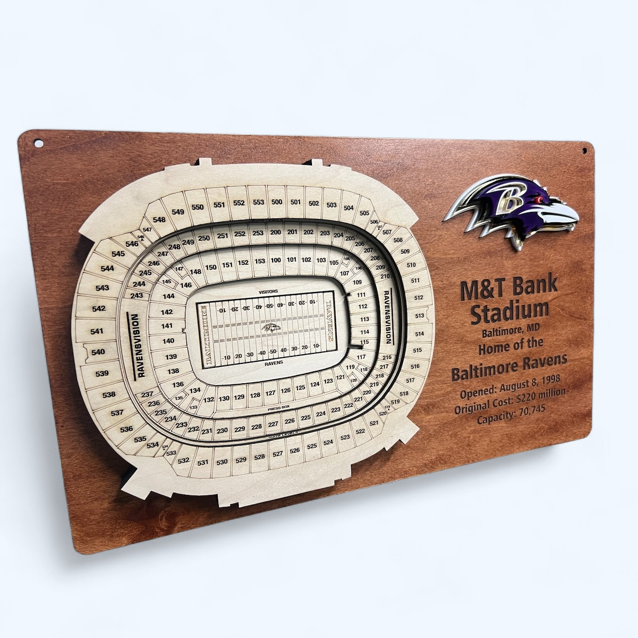 M&T Bank Stadium/Baltimore Ravens Wooden 3D Layered Display Art